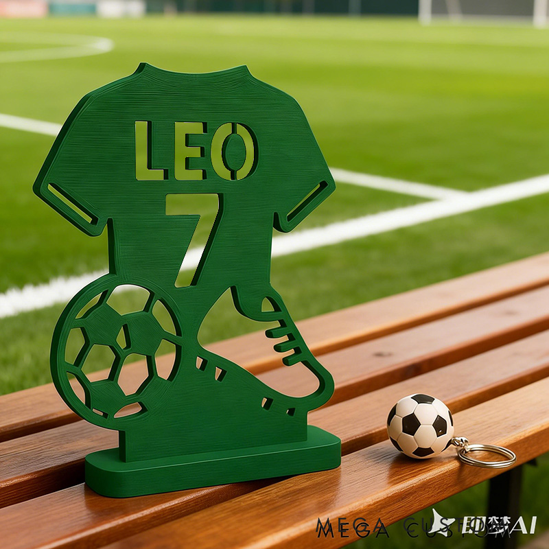 Personalized Soccer Jersey Desk Sign 3D Print Soccer Room Accessory Gift for Him or Her