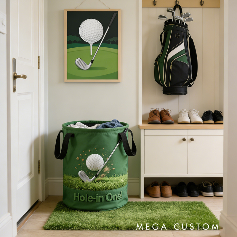 Personalized Golf Themed Storage Basket with Custom Text Name Gift for Golf Lovers