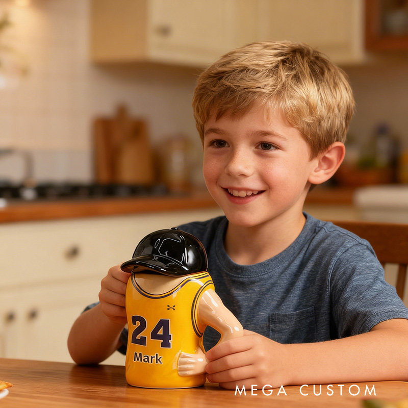 Personalized Jersey Ceramic Mug Basketball Player Jersey Custom Name Gift for Sport Lovers