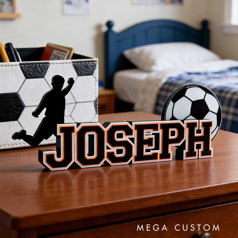 Personalized Soccer Name Sign Featuring Custom Name