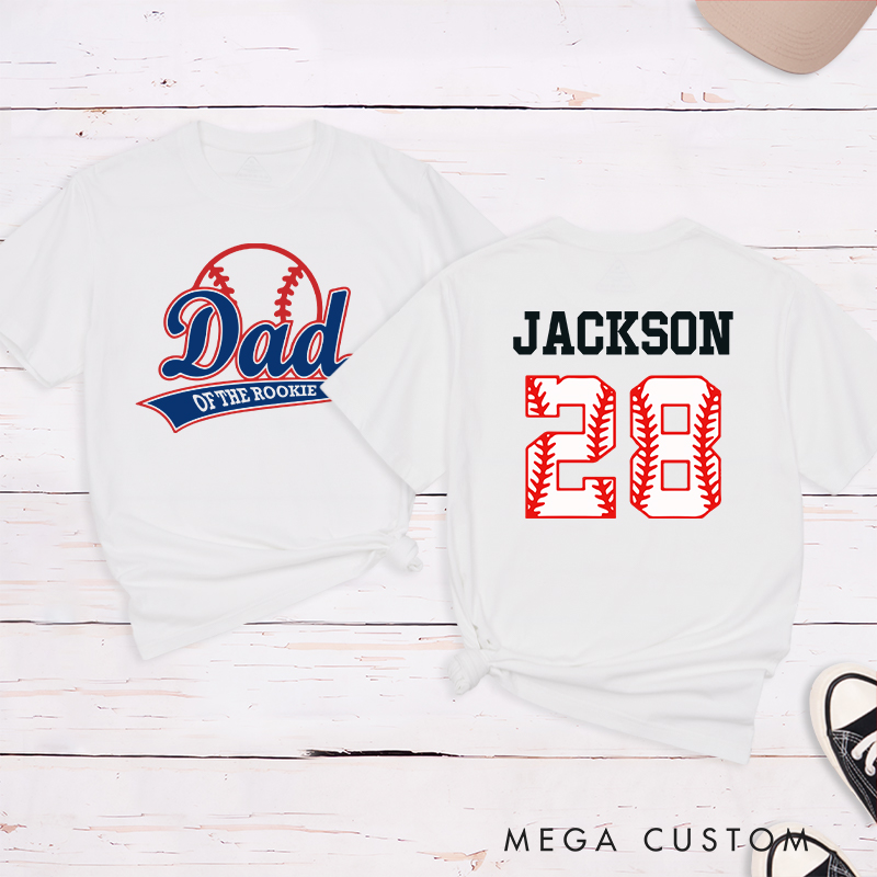 Personalized Baseball Name and Number T-Shirt for Dad