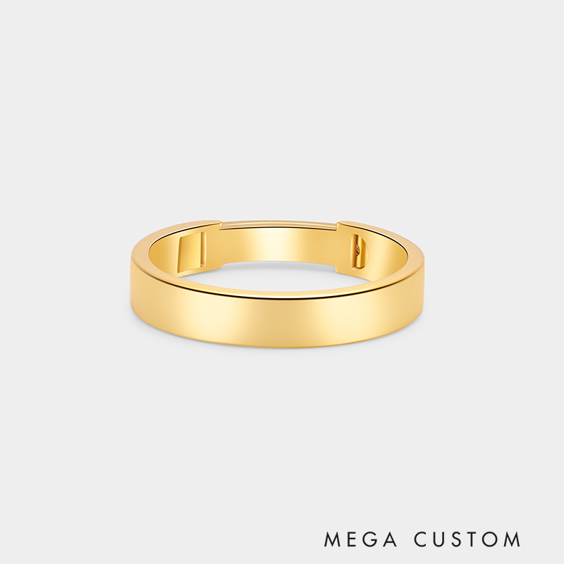 Personalized Sterling Silver Hinged Couple Rings with Inside Custom Engraving