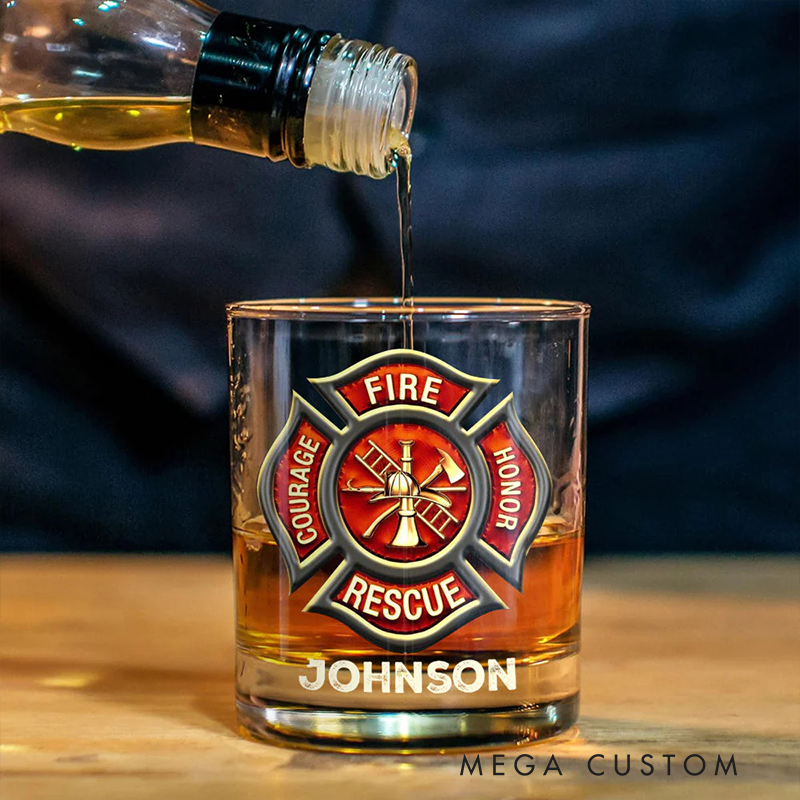 Personalized Firefighter Whiskey Decanter Set Retired Firefighter Custom Name Decanter Set Gift for Retired Firefighters