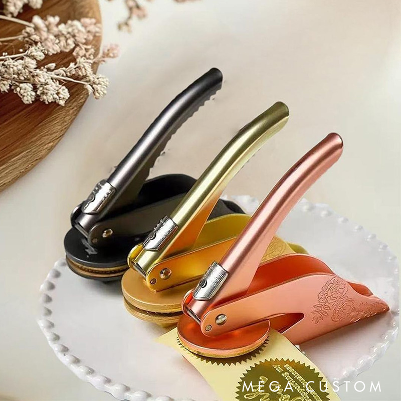 Personalized Wedding Book Embosser Stamp with Initial and Name Wedding Gift for Couples Newlyweds