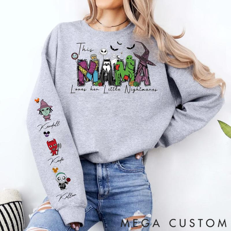 Personalized Sweatshirt Custom Mama Loves Her Nightmares Sweatshirt