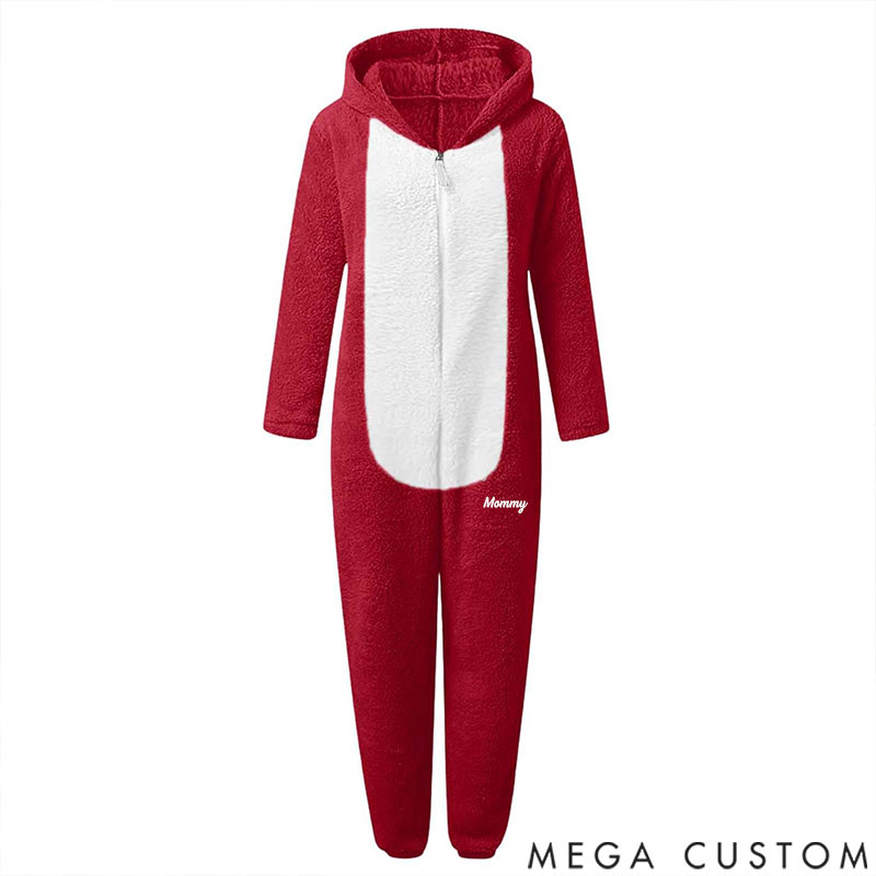 Personalized Fluffy Romper Family Matching Christmas for Family, Onesie Pajamas Women, Men