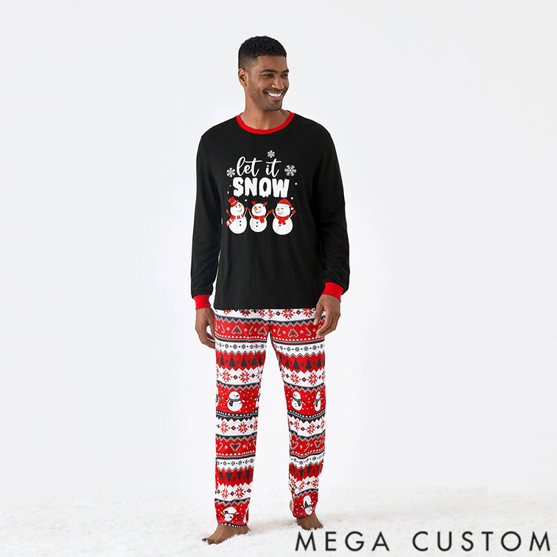 Personalized Christmas Family Pajamas Set Snowman Sets for Family
