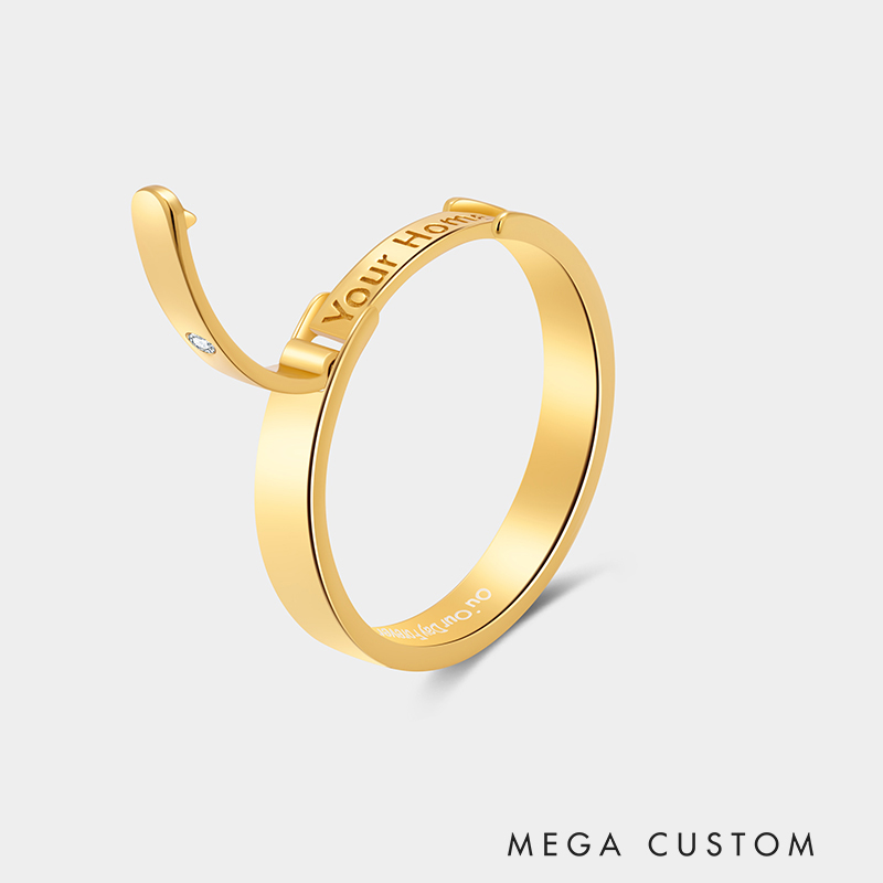 Personalized Sterling Silver Hinged Couple Rings with Inside Custom Engraving