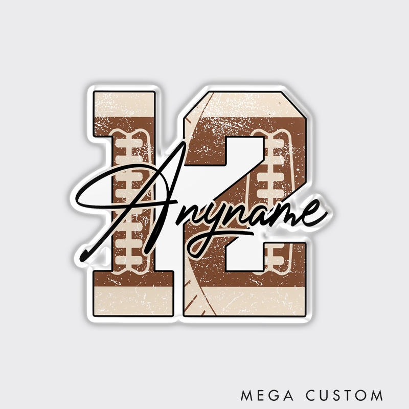 Personalized American Football Fridge Magnets with Custom Name and Number Sticker for Fans