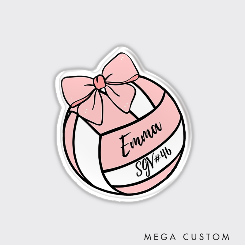 Personalized Volleyball Vibrant Design Fridge Magnets with Custom Text for Team Players