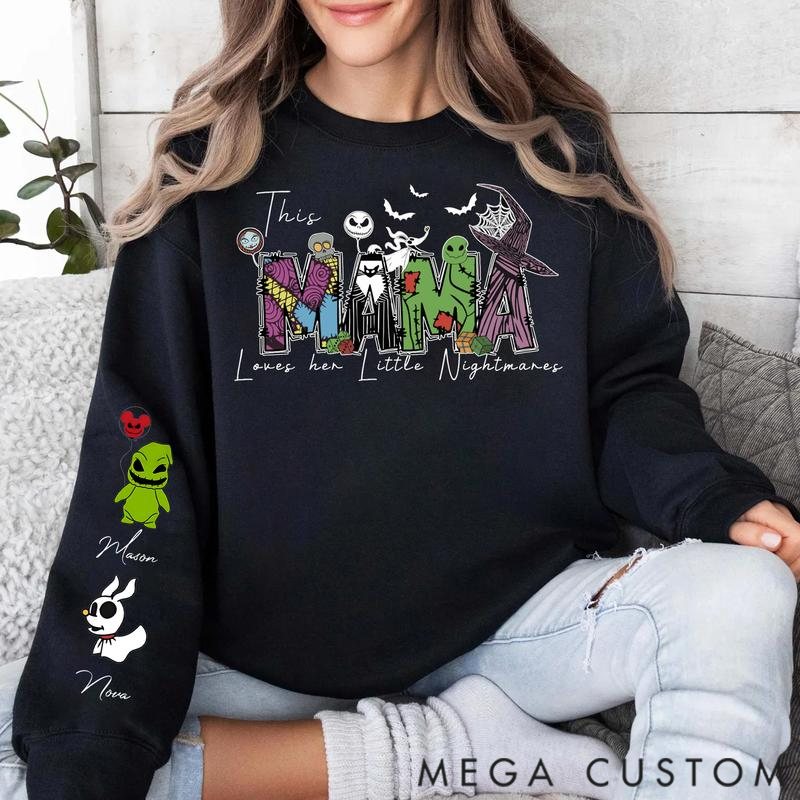 Personalized Sweatshirt Custom Mama Loves Her Nightmares Sweatshirt