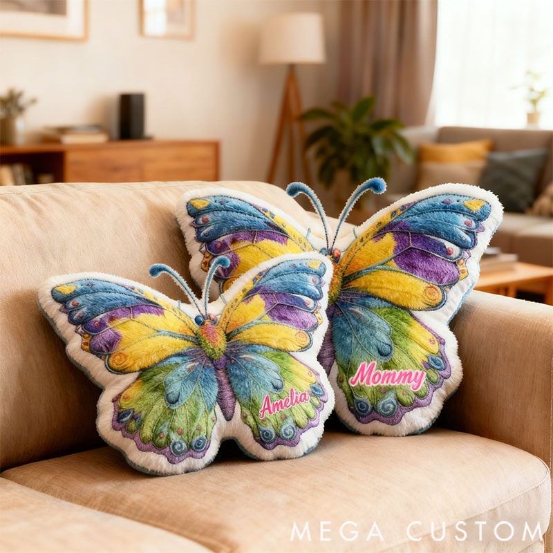 Personalized Graphic 3D Print Pillows Pillow, Custom Butterfly Pillow with Name for Family