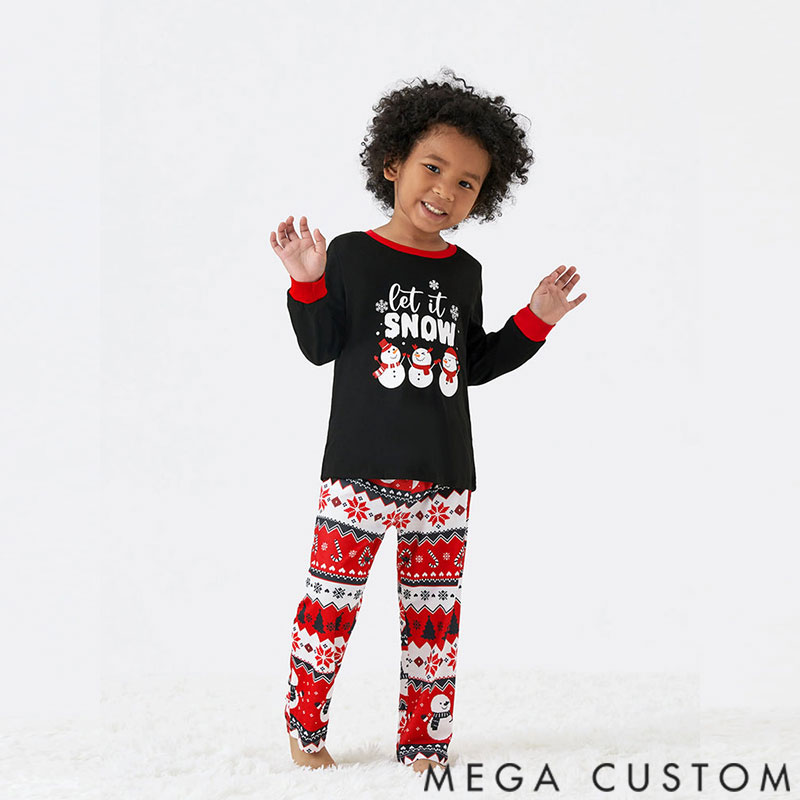 Personalized Christmas Family Pajamas Set Snowman Sets for Family