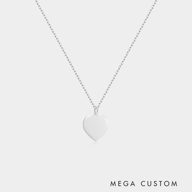 Personalized Sterling Silver Heart Pet Memorial Necklace with Custom Pet Image