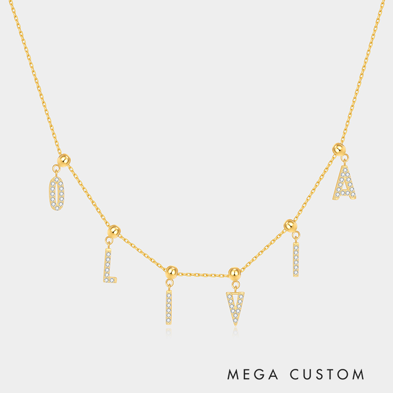 Personalized Sterling Silver Elegant Custom Name Letter Necklace