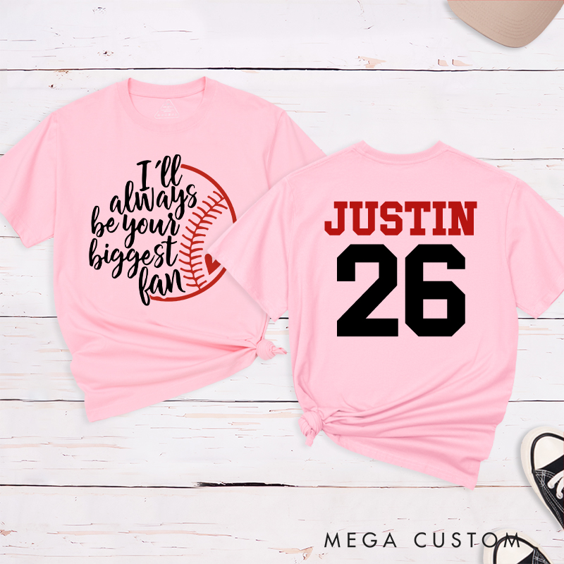 Personalized Baseball Fan T-Shirt with Heartfelt Quote and Custom Name and Number