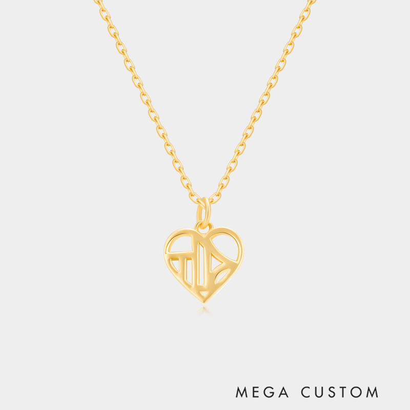 Personalized Sterling Silver Family Initials Heart Necklace Sentimental Custom Keepsake Gift for Family