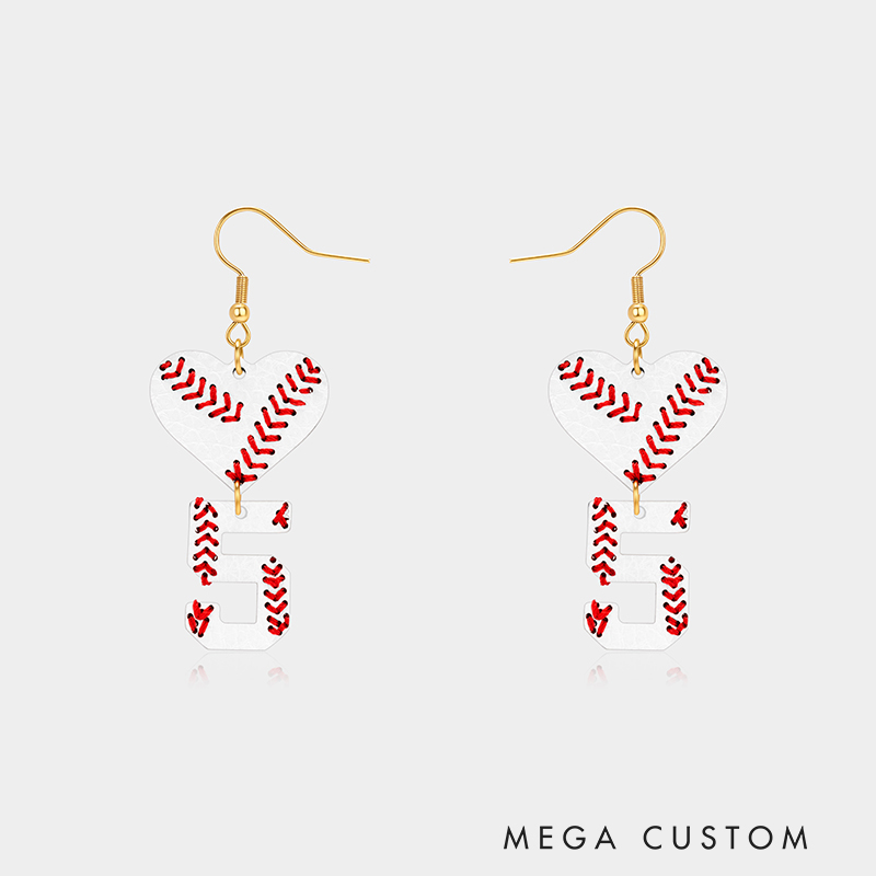 Personalized Acrylic Sporty Basketball Heart-Shaped Digital Earrings with Custom Detail Perfect Gifts for Basketball-Loving Trendy Gals