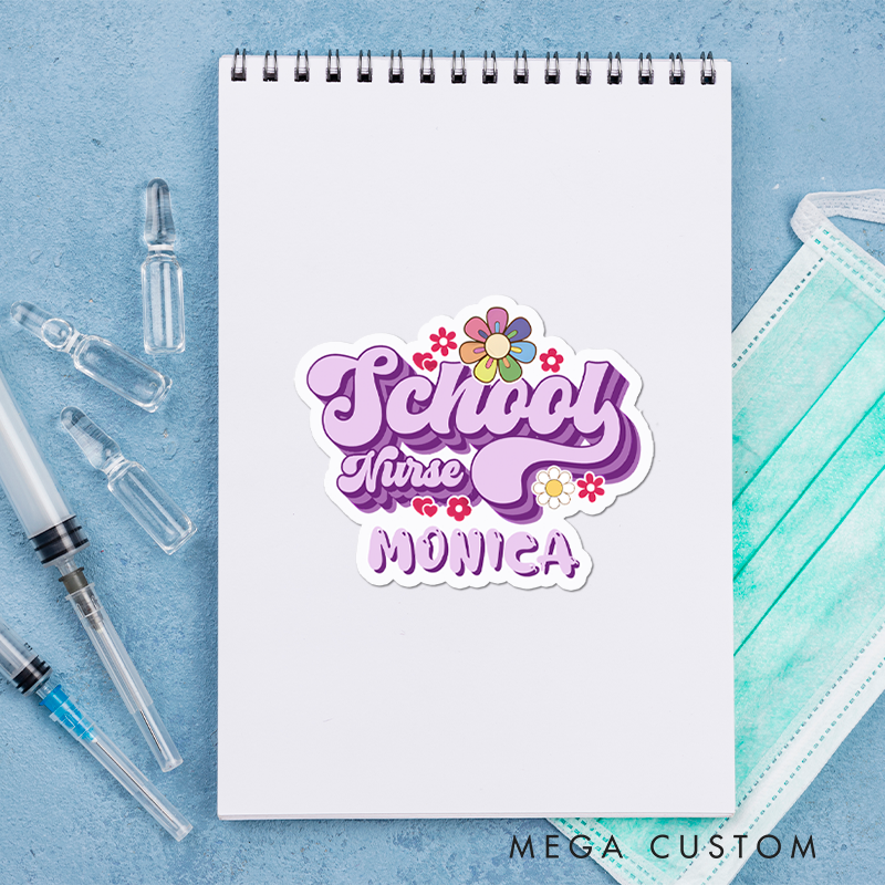 Personalized Nurse Stickers School Nurse Personalized Sticker Funny Nurse Sticker Vinyl Die Cut Sticker