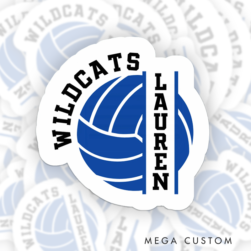 Personalized Volleyball Player Decal Sticker with Custom Team Name and Player Name- Team Spirit Gift