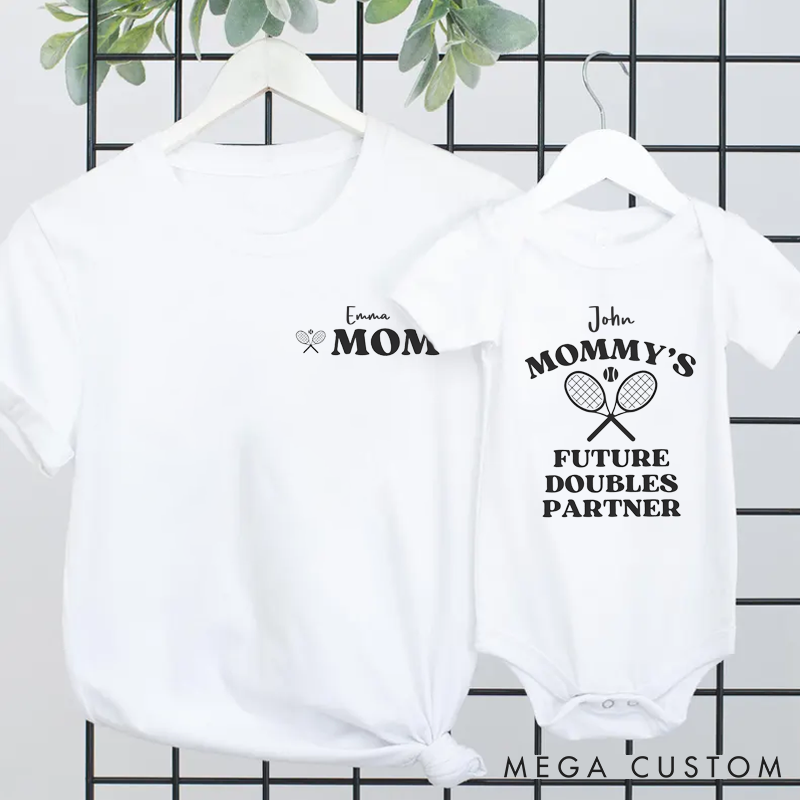 Personalized Mommy's Future Doubles Partner Family Theme Matching Outfit