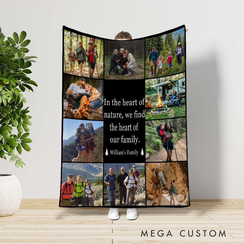 Personalized Hiking Camping Throw Blanket Adventure Nature Lover Blanket Gift for Mountain Travel Lovers