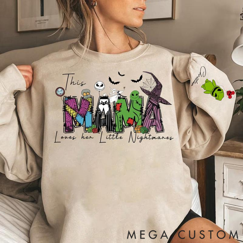 Personalized Sweatshirt Custom Mama Loves Her Nightmares Sweatshirt