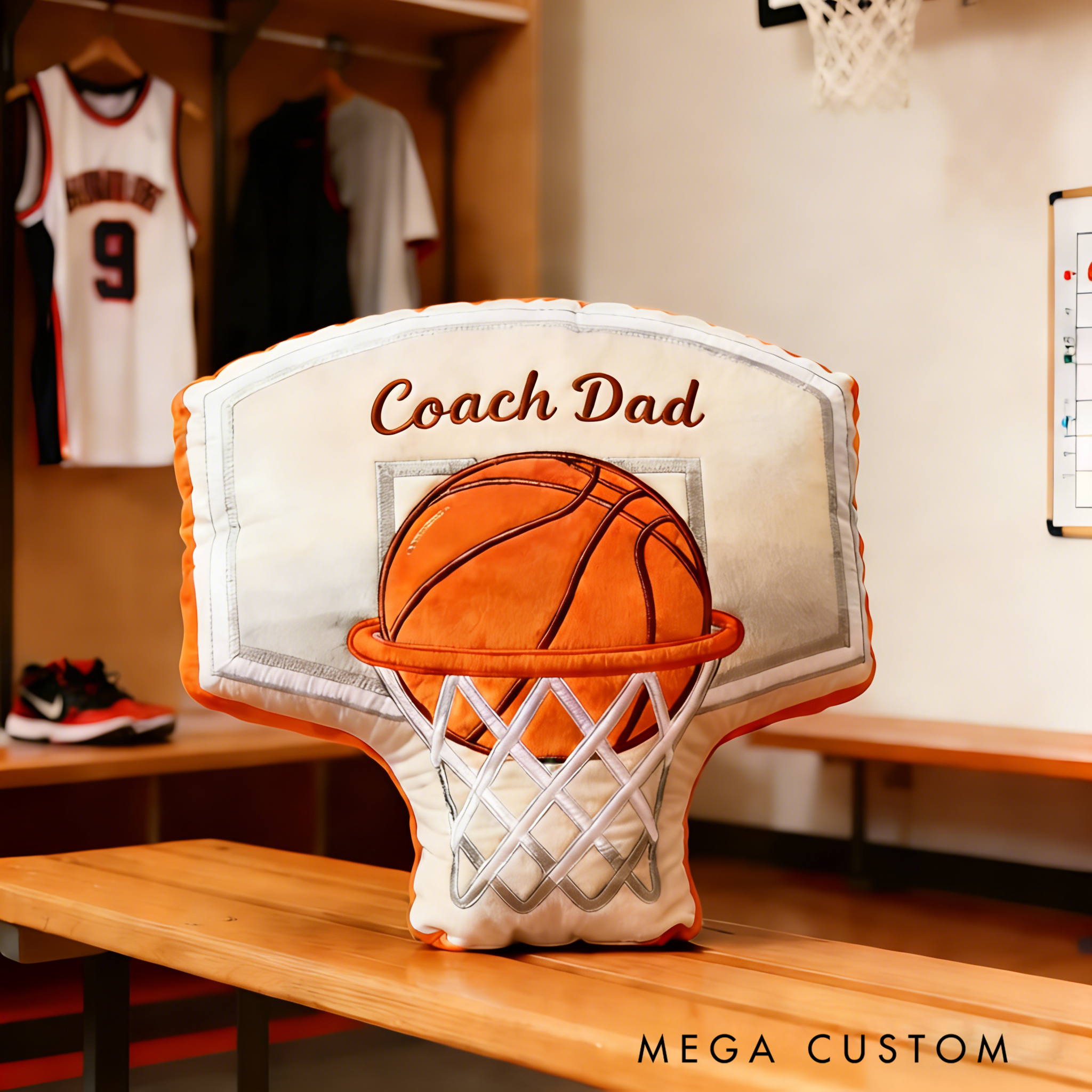 Personalized Graphic3DPrint Basketball Hoop Pillow with Custom Text for Basketball Lovers