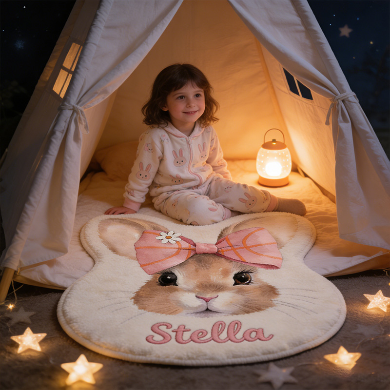 Personalized Bunny Sport-Theme Custom Name Cute Basketball Bow for Kids