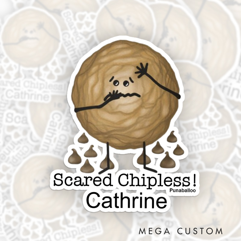 Personalized Scared Chipless Baking Sticker Baking Lover Stickers with Name Bake Stickers Gift Baking Lover Gift