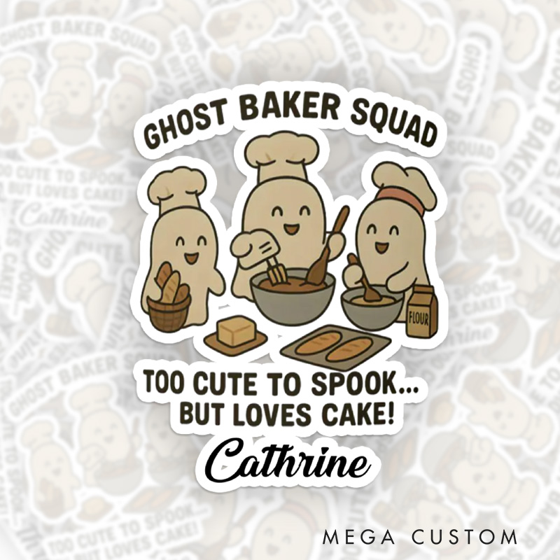 Personalized Ghost Baker Sticker too Good to Spook Stickers with Name Spooky Baker Sticker for Baking Lover Gift