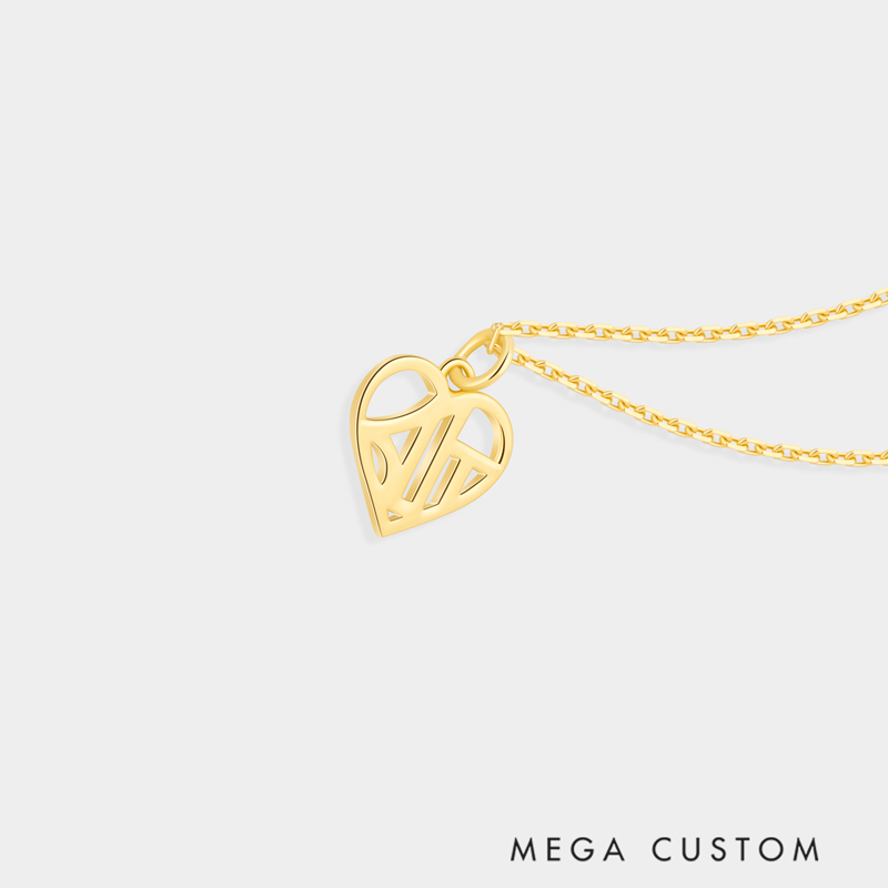 Personalized Sterling Silver Family Initials Heart Necklace Sentimental Custom Keepsake Gift for Family