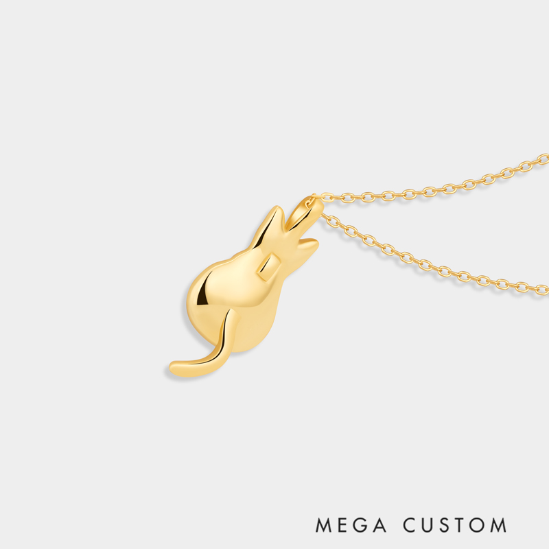 Personalized Sterling Silver Cat Silhouette Necklace with Custom Name Engraving Ideal Gifts for Women for Valentine's Day and Birthday