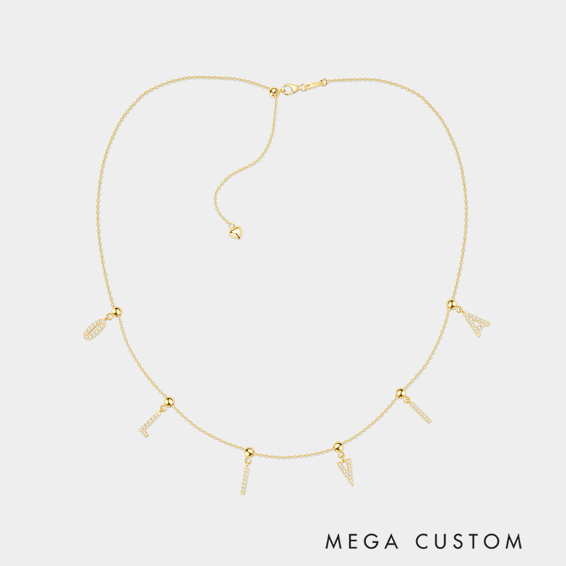 Personalized Sterling Silver Elegant Custom Name Letter Necklace