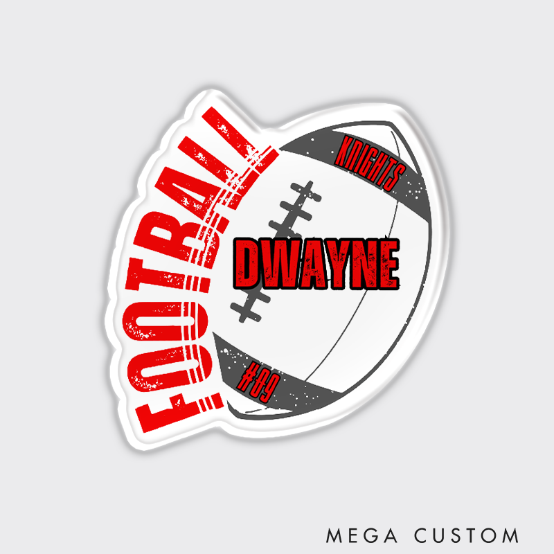 Personalized American Football Team Fridge Magnet – Customize with Player Name and Number