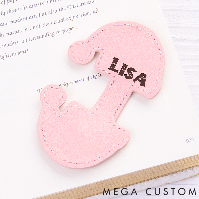 Personalized Leather Bookmark Santa Hat Bookmark Custom Engraved Bookmark Christmas Gift