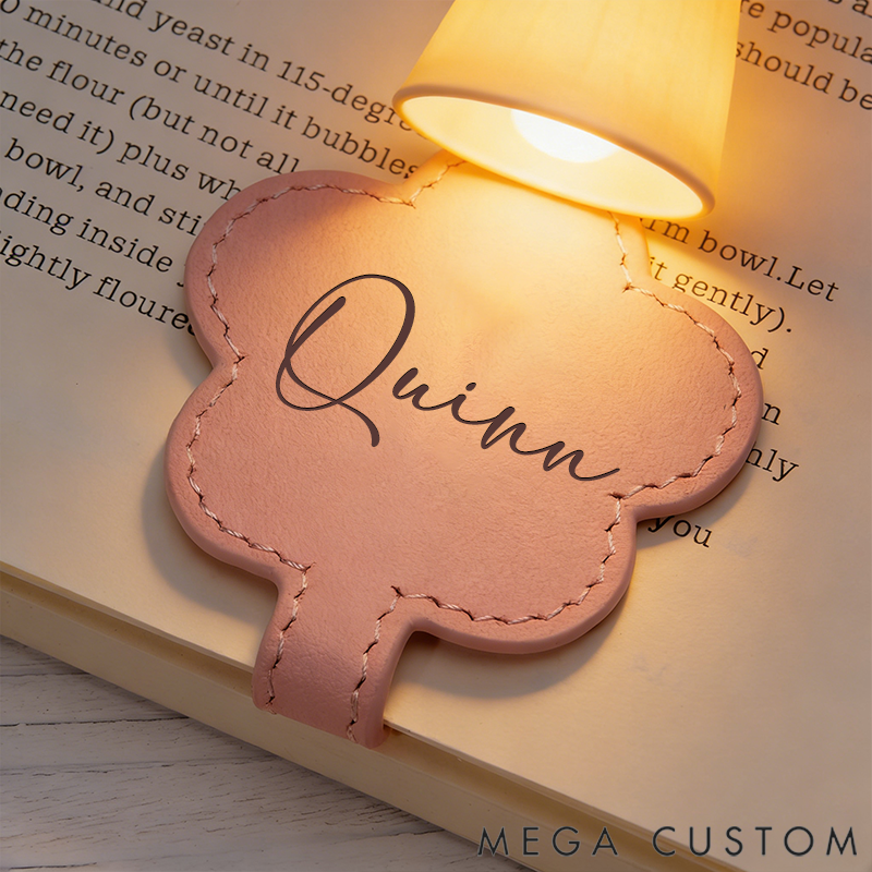 Personalized Leather Bookmark Floral Bookmark Custom Engraved Bookmark