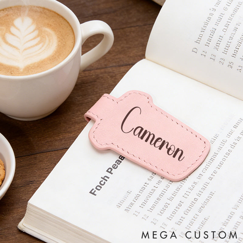 Personalized Leather Bookmark Coffee Mug Bookmark Custom Engraved Bookmark