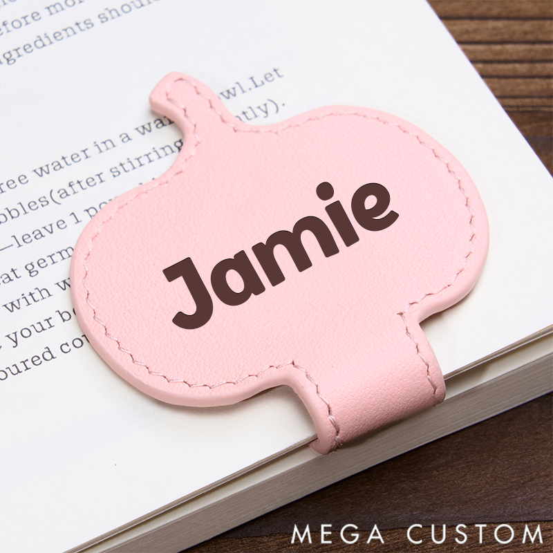 Personalized Leather Bookmark Pumpkin Bookmark Custom Engraved Bookmark Halloween Gift