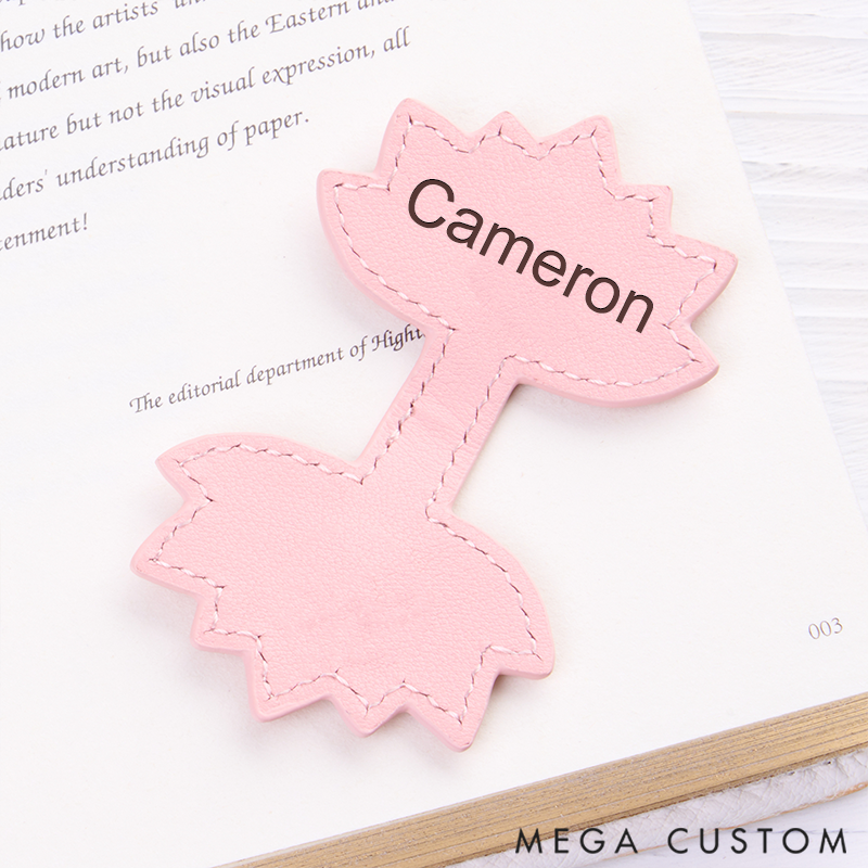 Personalized Leather Yoga Symbol Bookmark Custom Engraved Bookmark