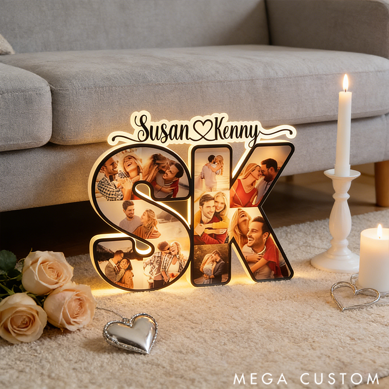 Personalized Acrylic Lamp with Letters and Names