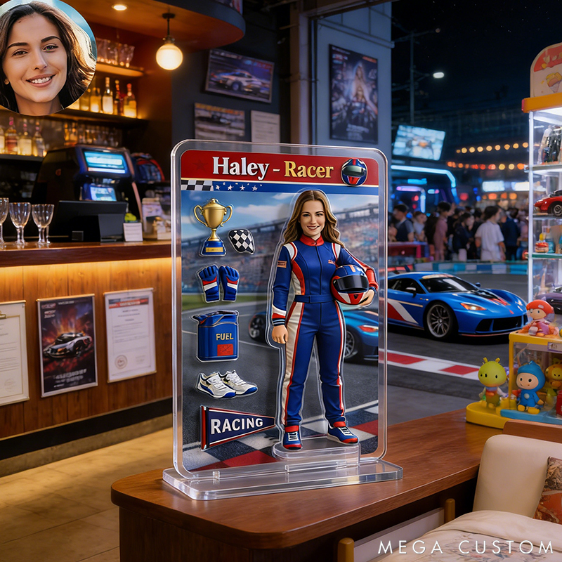 Personalized Race Theme Acrylic Decor Custom Photo the Perfect Gift for Racing Fans