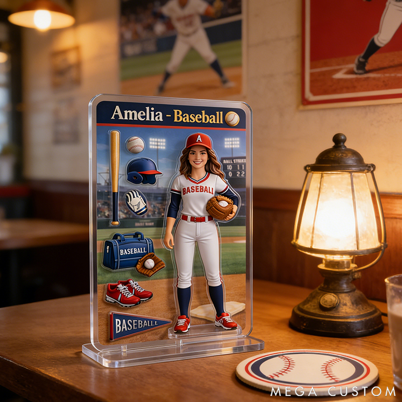 Personalized Baseball Theme Acrylic Decor Custom Photo the Perfect Gift for Baseball Fans