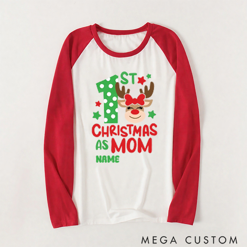 Personalized First Christmas as a Mom Dad Pajamas for Families