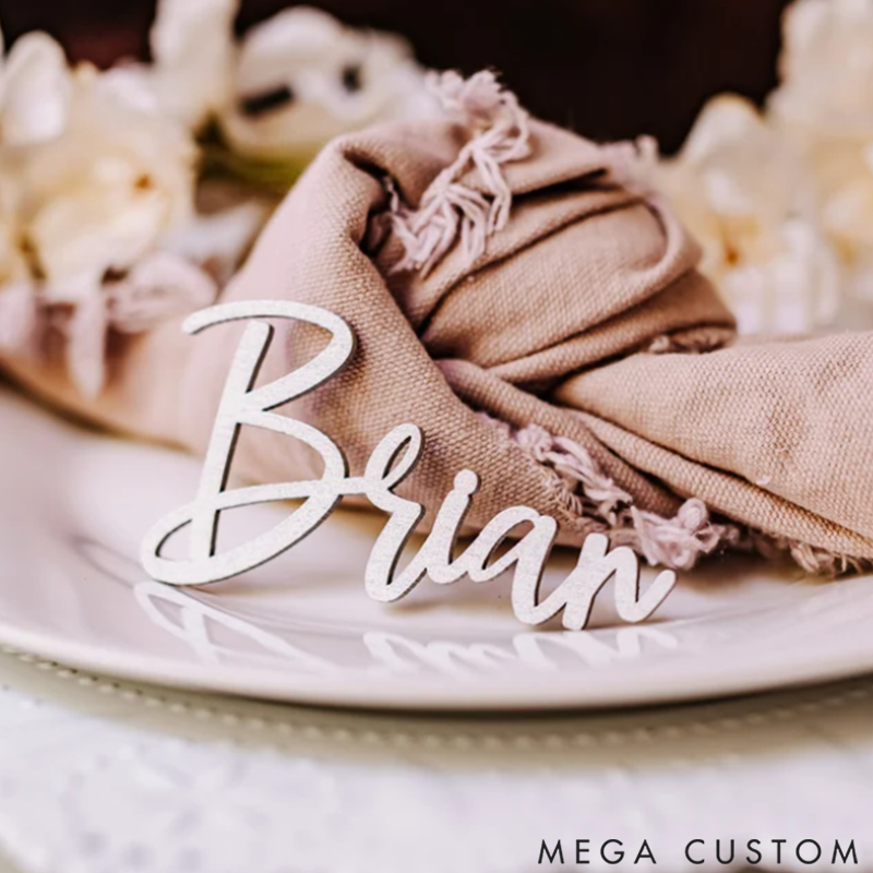 Personalized Birch Wood Name Cards for Weddings and Birthdays Decorative Labels
