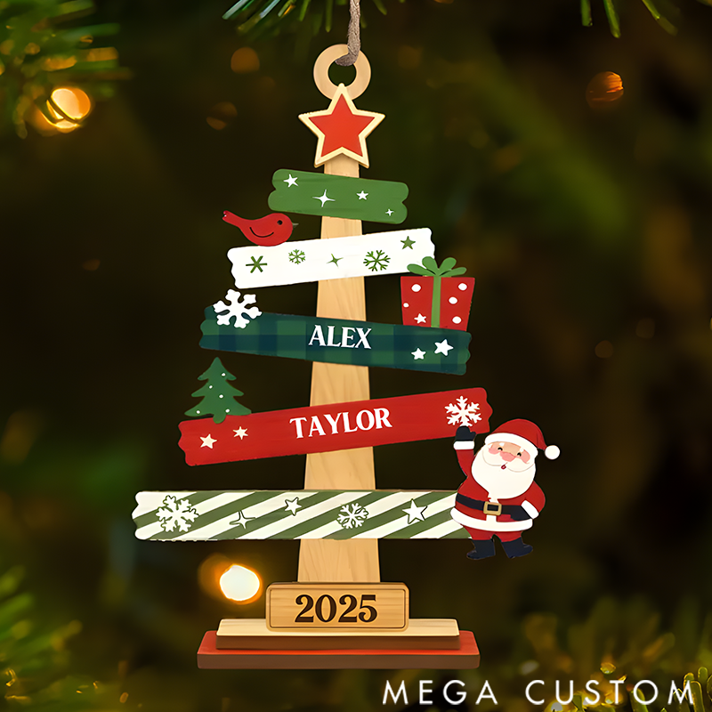 Personalized Christmas Ornament Birthday Gifts for Mom Dad Our Family Christmas Tree