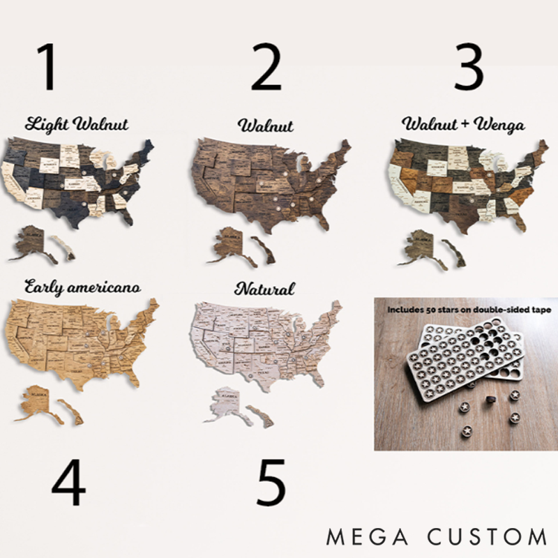 Personalized Custom U.S. Map Boyfriend Valentine's Day Gift Wooden Decor