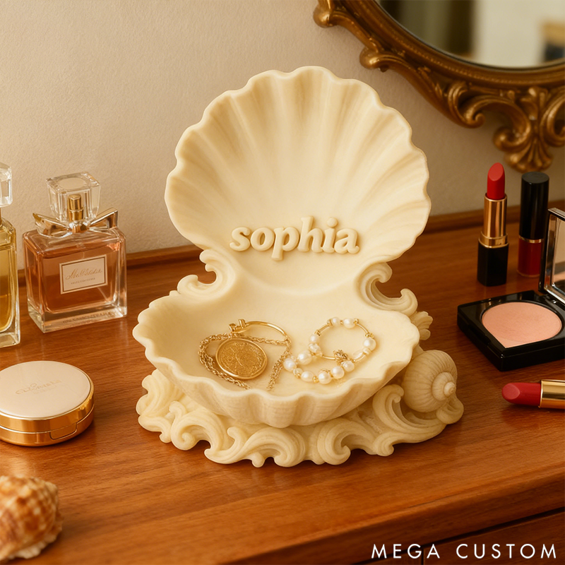 Personalized Shell Shaped Makeup Brush Organizer 3D Printed Design
