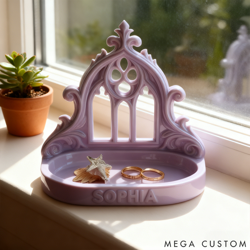 Personalized Gothic Arch Storage Tray Baroque Style Jewelry Dish Key Holder