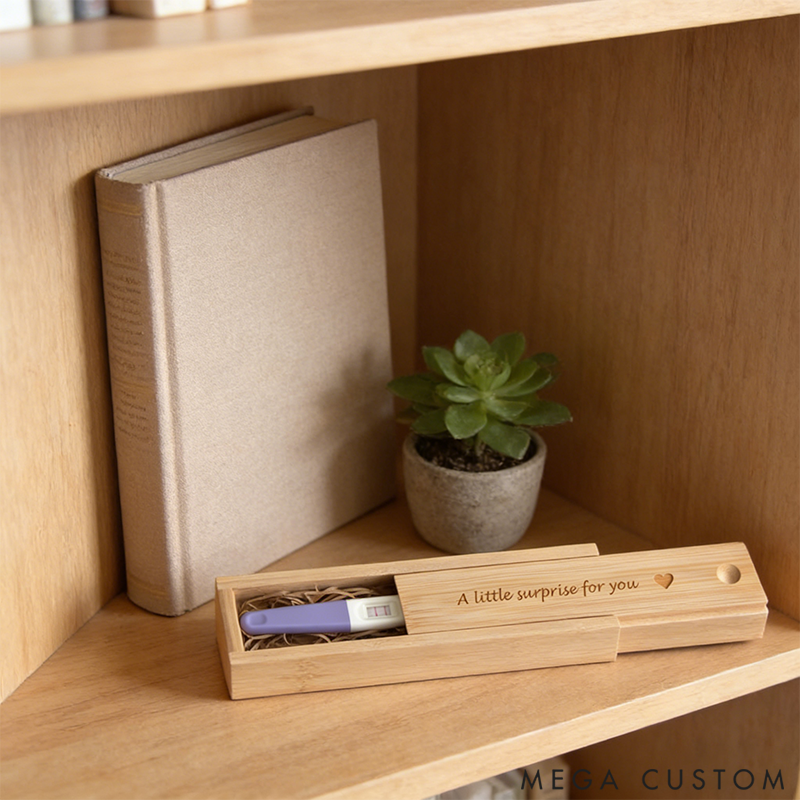 Personalized Pregnancy Test Kit Expectant Parents' Wooden Keepsake Box Cherish Memories